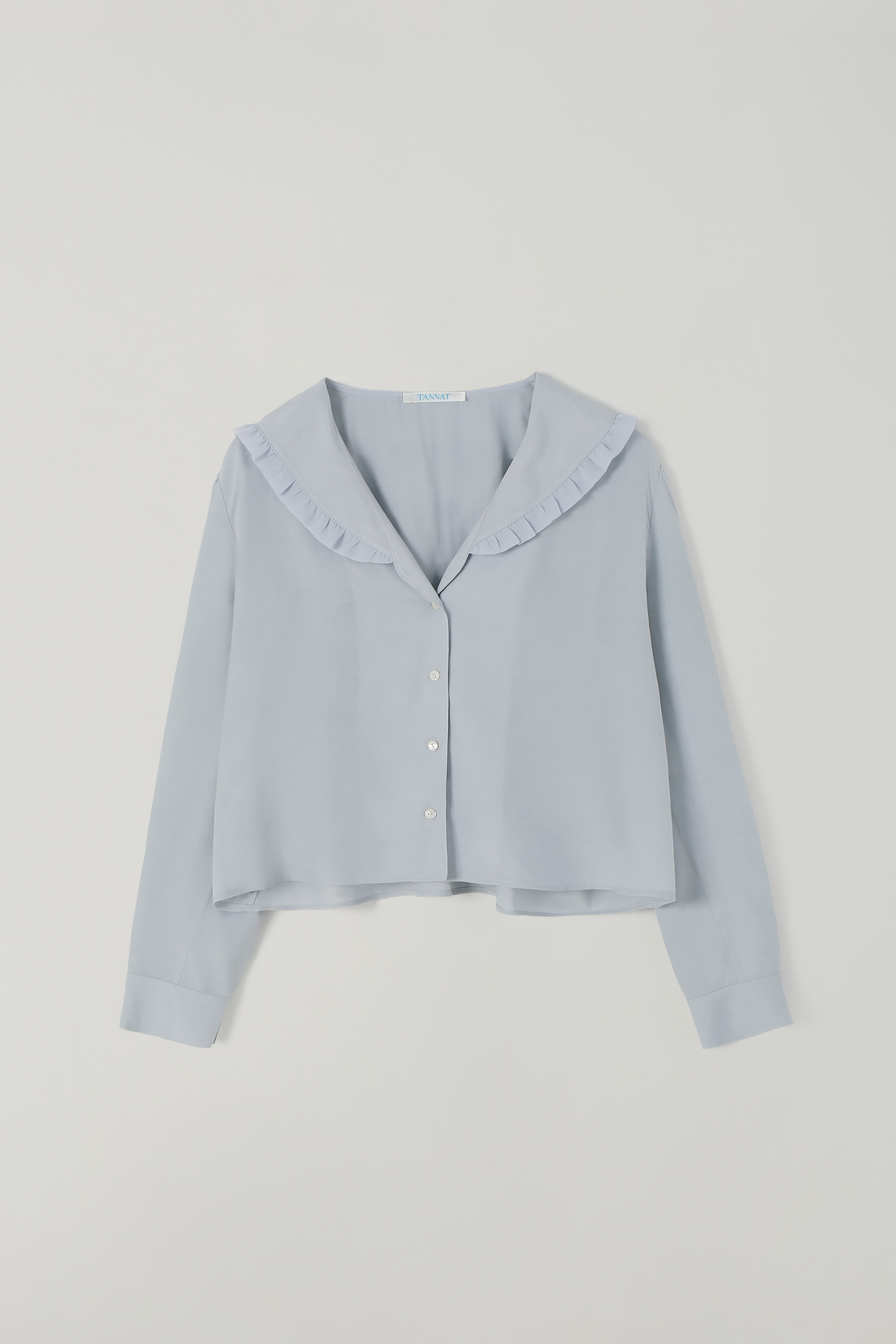 T/T Soft frill blouse (powder blue)