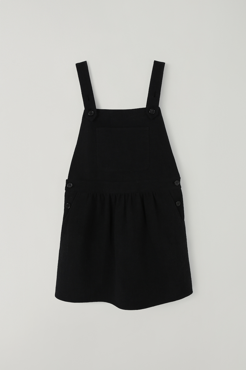 T/T Linen overall one-piece (black)